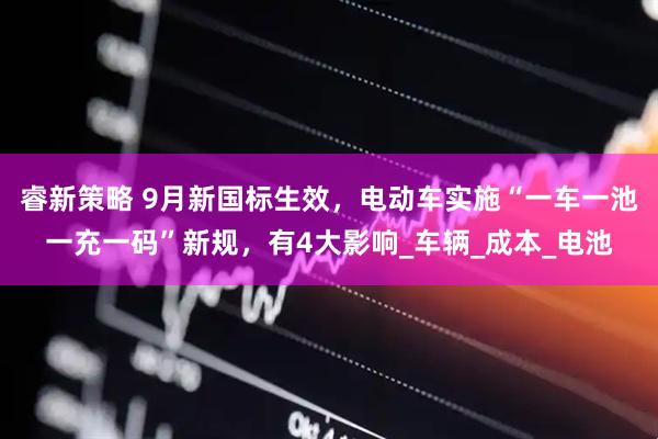 睿新策略 9月新国标生效，电动车实施“一车一池一充一码”新规，有4大影响_车辆_成本_电池